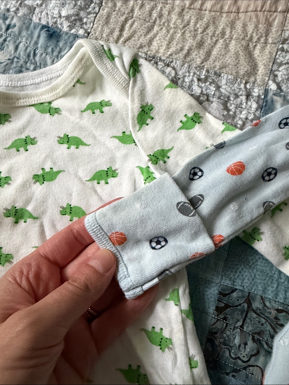 Bundle Simple Joys Baby Sleeper Gowns with Dino and Sports Prints Newborn - Picture 8 of 10